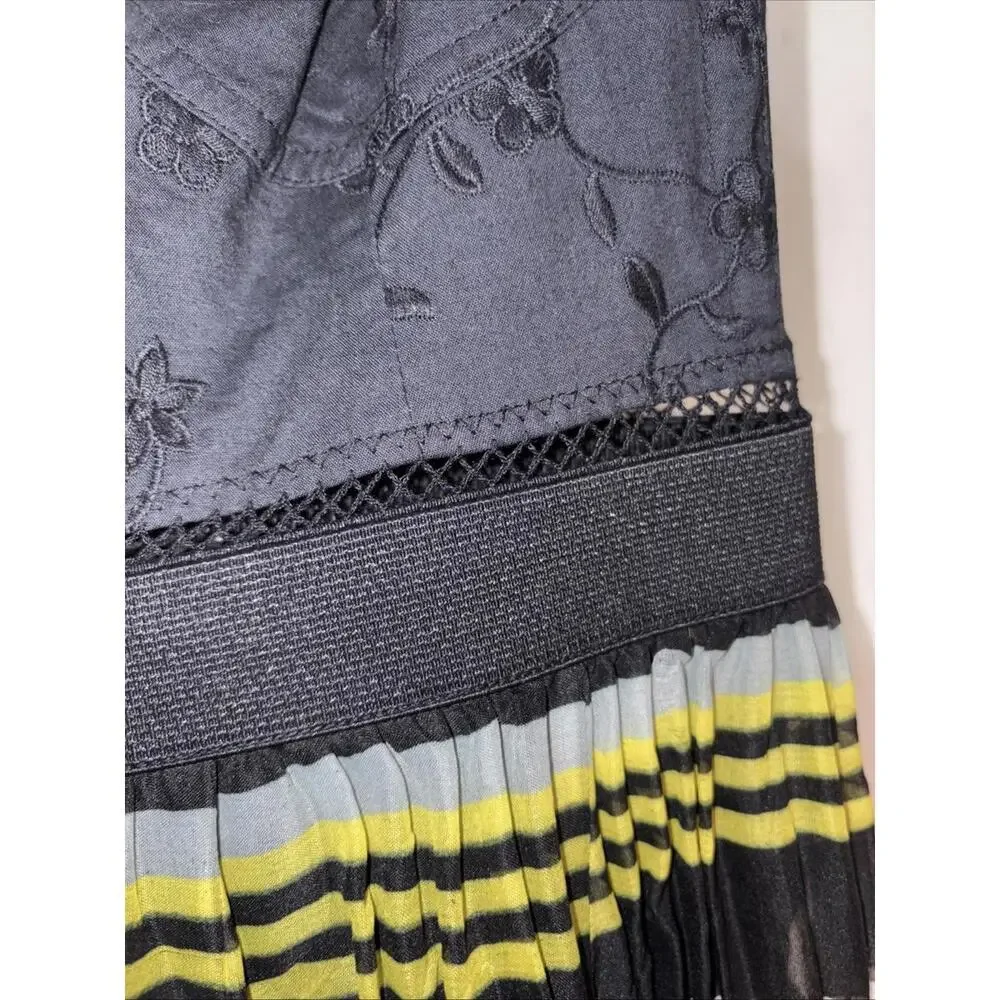 Free People Women California Sunrise Accordion Pleats‎ Bustier Maxi Dress New 0